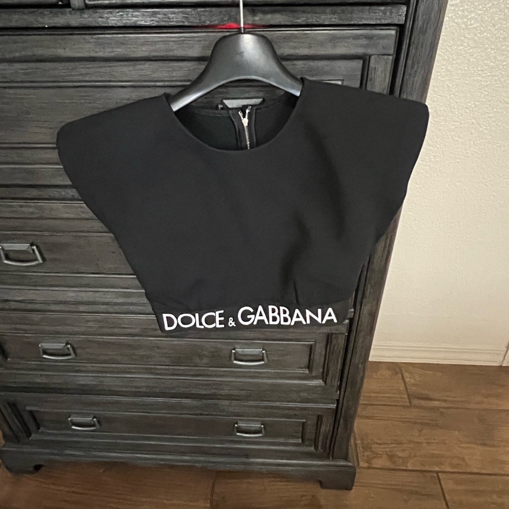 Dolce & Gabbana Black Boxy Crop Top